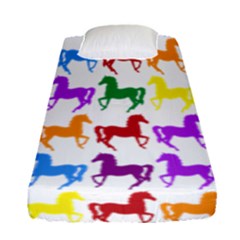 Colorful Horse Background Wallpaper Fitted Sheet (single Size) by Amaryn4rt