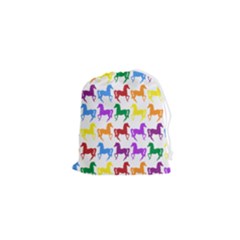 Colorful Horse Background Wallpaper Drawstring Pouch (xs) by Amaryn4rt