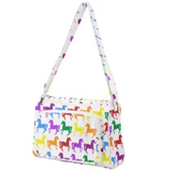 Colorful Horse Background Wallpaper Front Pocket Crossbody Bag by Amaryn4rt