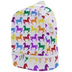 Colorful Horse Background Wallpaper Zip Bottom Backpack by Amaryn4rt