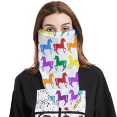 Colorful Horse Background Wallpaper Face Covering Bandana (triangle) by Amaryn4rt