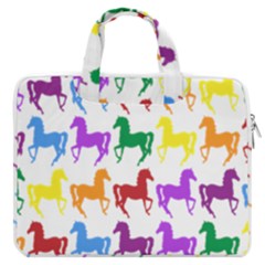 Colorful Horse Background Wallpaper Macbook Pro 13  Double Pocket Laptop Bag by Amaryn4rt