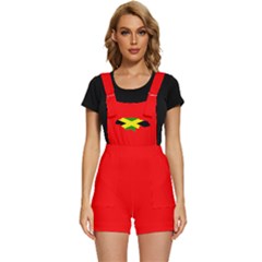 Jamaican Flag Map Red Short Overalls