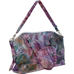 Blended Waves Canvas Crossbody Bag by kaleidomarblingart