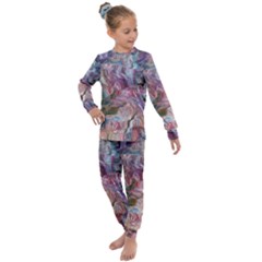 Blended Waves Kids  Long Sleeve Set  by kaleidomarblingart