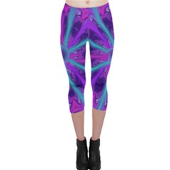 Wallpaper Tie Dye Pattern Capri Leggings  by Ravend