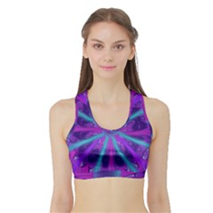 Wallpaper Tie Dye Pattern Sports Bra With Border by Ravend