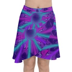 Wallpaper Tie Dye Pattern Chiffon Wrap Front Skirt by Ravend