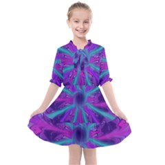 Wallpaper Tie Dye Pattern Kids  All Frills Chiffon Dress by Ravend