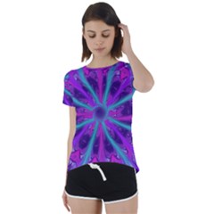 Wallpaper Tie Dye Pattern Short Sleeve Open Back T-shirt by Ravend