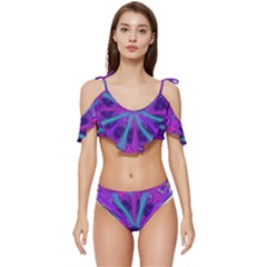 Wallpaper Tie Dye Pattern Ruffle Edge Tie Up Bikini Set	 by Ravend