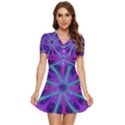 Wallpaper Tie Dye Pattern V-Neck High Waist Chiffon Mini Dress View1