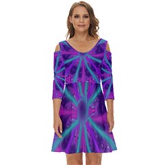 Wallpaper Tie Dye Pattern Shoulder Cut Out Zip Up Dress by Ravend