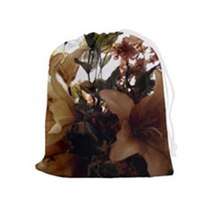 Lilies-1-1 Drawstring Pouch (xl) by bestdesignintheworld