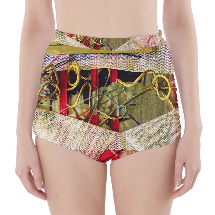 Collage High-Waisted Bikini Bottoms