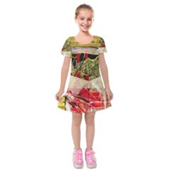 Collage Kids  Short Sleeve Velvet Dress