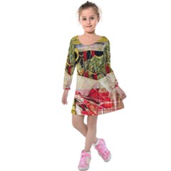 Collage Kids  Long Sleeve Velvet Dress