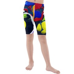 Japan Is So Close-1-1 Kids  Mid Length Swim Shorts by bestdesignintheworld