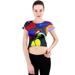 Japan Is So Close-1-1 Crew Neck Crop Top by bestdesignintheworld