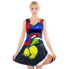 Japan Is So Close-1-1 V-neck Sleeveless Dress by bestdesignintheworld