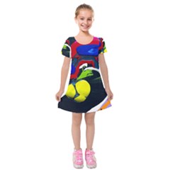 Japan Is So Close-1-1 Kids  Short Sleeve Velvet Dress