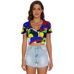 Japan Is So Close-1-1 V-neck Crop Top by bestdesignintheworld