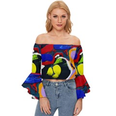 Japan Is So Close-1-1 Off Shoulder Flutter Bell Sleeve Top