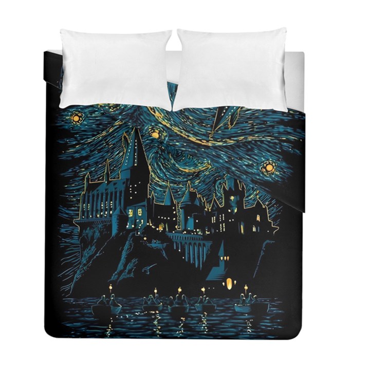 Castle Starry Night Van Gogh Parody Duvet Cover Double Side (Full/ Double Size)