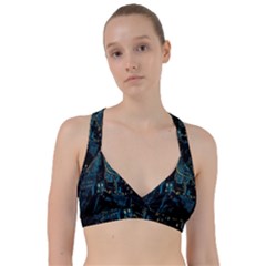 Castle Starry Night Van Gogh Parody Sweetheart Sports Bra by Sarkoni