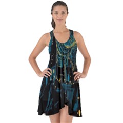 Castle Starry Night Van Gogh Parody Show Some Back Chiffon Dress by Sarkoni