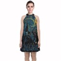 Castle Starry Night Van Gogh Parody Velvet Halter Neckline Dress  View1