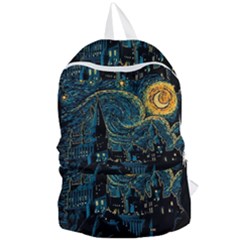 Castle Starry Night Van Gogh Parody Foldable Lightweight Backpack by Sarkoni