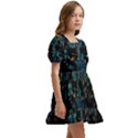 Castle Starry Night Van Gogh Parody Kids  Short Sleeve Dolly Dress View3