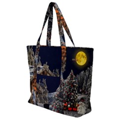 Christmas Landscape Zip Up Canvas Bag by Sarkoni