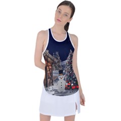 Christmas Landscape Racer Back Mesh Tank Top by Sarkoni