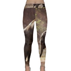 Baby Elephant Watering Hole Classic Yoga Leggings by Sarkoni