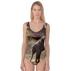 Baby Elephant Watering Hole Princess Tank Leotard  by Sarkoni