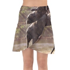 Baby Elephant Watering Hole Wrap Front Skirt by Sarkoni