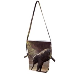 Baby Elephant Watering Hole Folding Shoulder Bag by Sarkoni