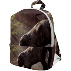 Baby Elephant Watering Hole Zip Up Backpack by Sarkoni