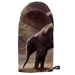 Baby Elephant Watering Hole Microwave Oven Glove by Sarkoni