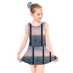 Shibuyasky Shibuya Tokyo Japan Kids  Skater Dress Swimsuit by Sarkoni