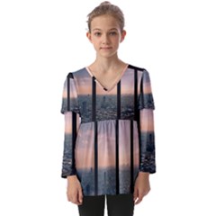 Shibuyasky Shibuya Tokyo Japan Kids  V Neck Casual Top by Sarkoni