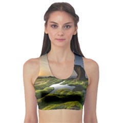 Coast Algae Sea Beach Shore Fitness Sports Bra by Sarkoni