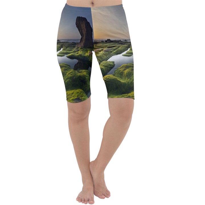 Coast Algae Sea Beach Shore Cropped Leggings 