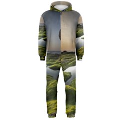 Coast Algae Sea Beach Shore Hooded Jumpsuit (men) by Sarkoni