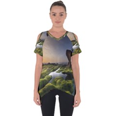 Coast Algae Sea Beach Shore Cut Out Side Drop T-shirt by Sarkoni