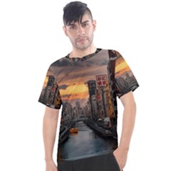 River Buildings City Urban Men s Sport Top by Sarkoni