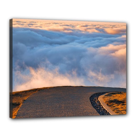 Landscape Sky Clouds Mountain Road Canvas 20  X 16  (stretched) by Sarkoni