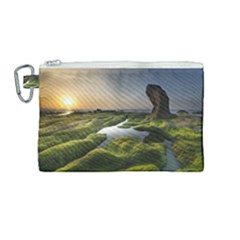 Coast Algae Sea Beach Shore Canvas Cosmetic Bag (medium) by Sarkoni